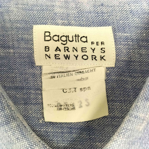 バグッタ Bagutta リネン100 ロングスリーブ ボタンダウンシャツ メンズ 41