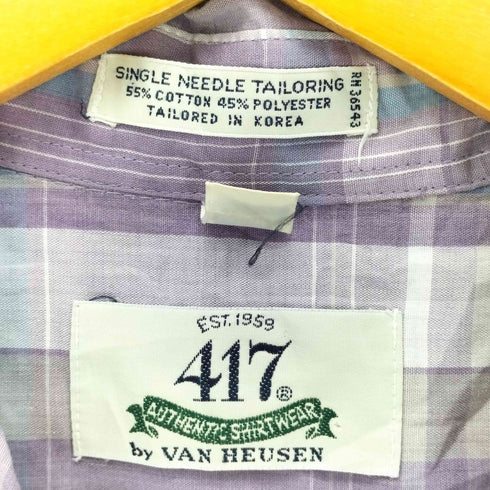 ヴァンヒューゼン VAN HEUSEN 417 AUTHENTIC SHIRTWEAR オーセンティックシャツウェア 90S 韓国製 ボタンダウン半袖チェックシャツ メンズ import:M