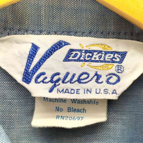 ディッキーズ Dickies VAGUERO 70S USA製 半袖 ウエスタンシャツ メンズ 15 1/2-34