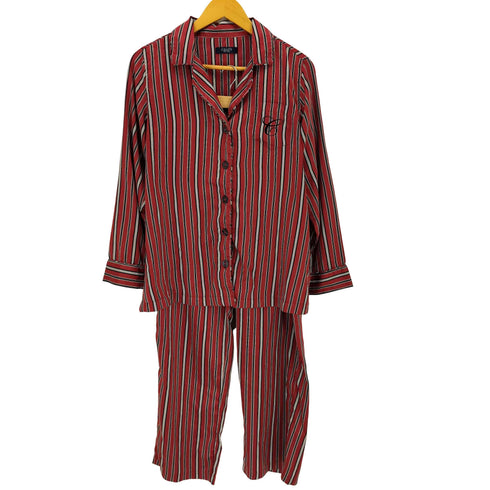チャップス CHAPS シルクライク ストライプパジャマセットアップ レディース M