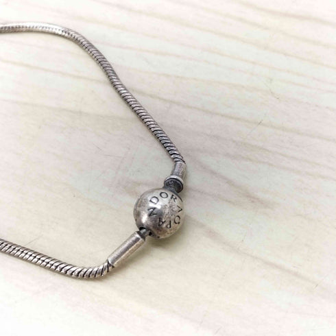 パンドラ PANDORA S 925 silver 刻印 シルバー 変形 ボールチェーン バングル ブレスレット レディース