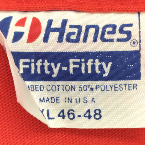 ヘインズ Hanes 90S Fiffy-Fiffy 袖シングル プリント S/S クルーネックTシャツ メンズ import:XL