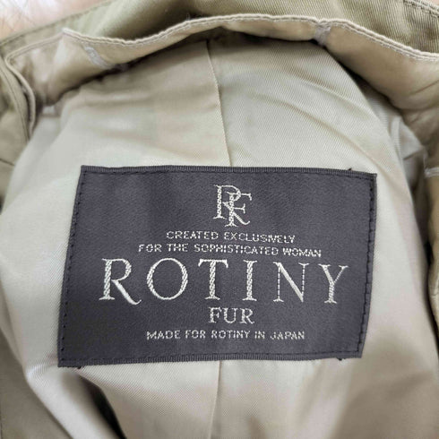 ロティニー ROTINY 襟ファー 比翼ステンカラーコート Diolen Cotton レディース JPN:9号