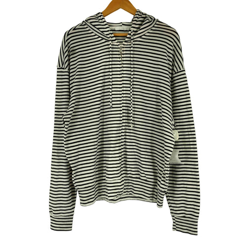 ザラ ZARA ボーダー ジップアップ フーディ メンズ US L