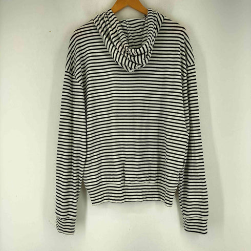 ザラ ZARA ボーダー ジップアップ フーディ メンズ US L