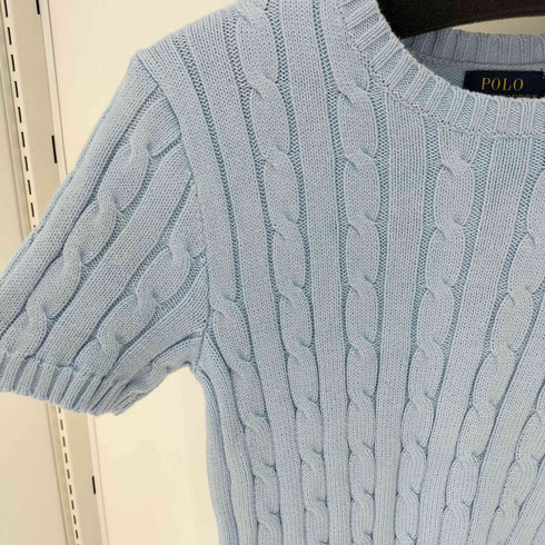 ポロラルフローレン POLO RALPH LAUREN ケーブル コットンニット 半袖 レディース import:XS