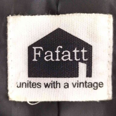 ファーファット FAFATT ベルト付 フェイクレザー ノーカラーロング コート メンズ FREE