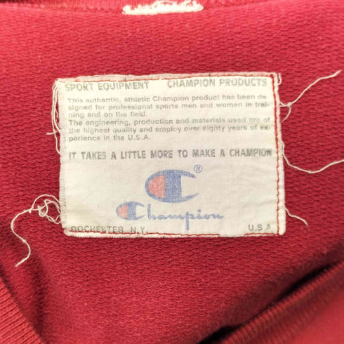 チャンピオン Champion 80S MADE IN USA 前Vガゼット ロゴプリント スウェット メンズ
