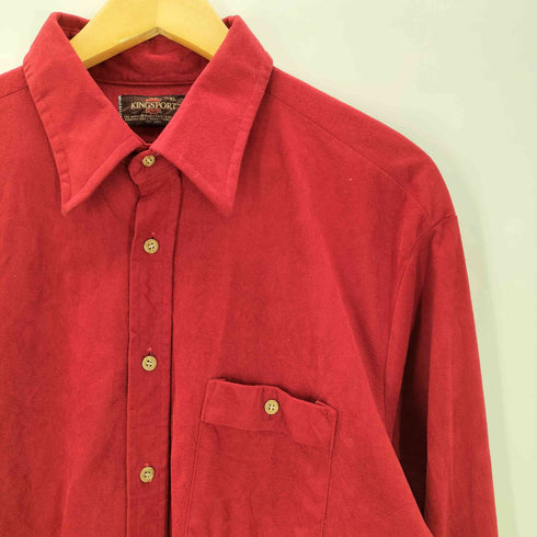 KINGSPORT 70S L/S デカ襟 パイル シャツ 襟芯 vintage ヴィンテージ メンズ import:XL