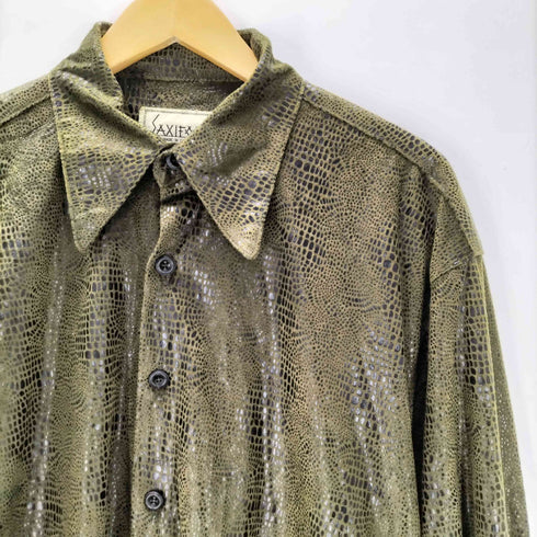 SAXIFON 90-00S OLD USA製 L/S パイソン シャイニー シャツ Y2K メンズ import:M