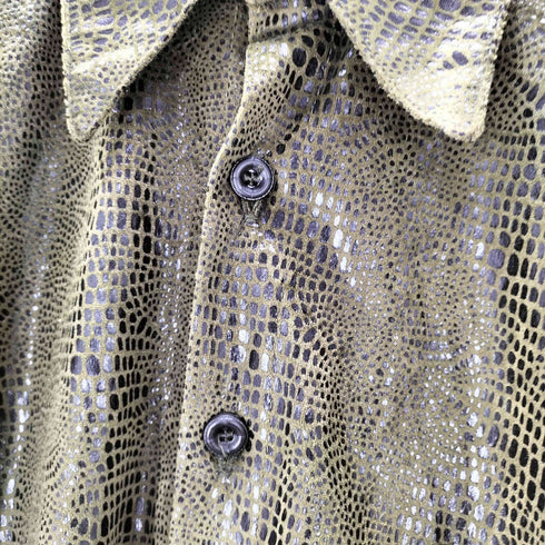 SAXIFON 90-00S OLD USA製 L/S パイソン シャイニー シャツ Y2K メンズ import:M