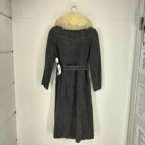 suede&fur 襟ファー スエードロングコート レディース JPN:9号