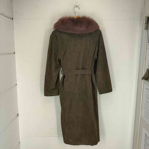 Perma Stone suede&fur 襟ファー スエードロングコート レディース JPN:13号