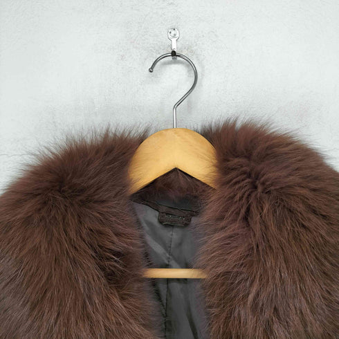 Perma Stone suede&fur 襟ファー スエードロングコート レディース JPN:13号