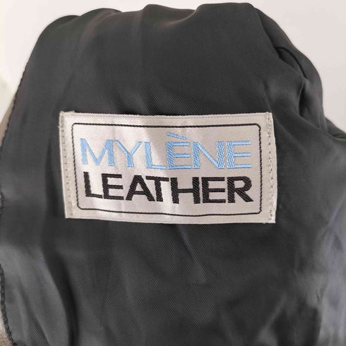 MYLENE LEATHER fur cow leather 襟ファー カウレザー コート レディース FREE