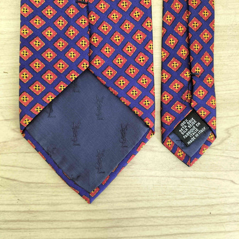 イヴサンローラン Yves Saint Laurent 総柄 シルク ネクタイ メンズ