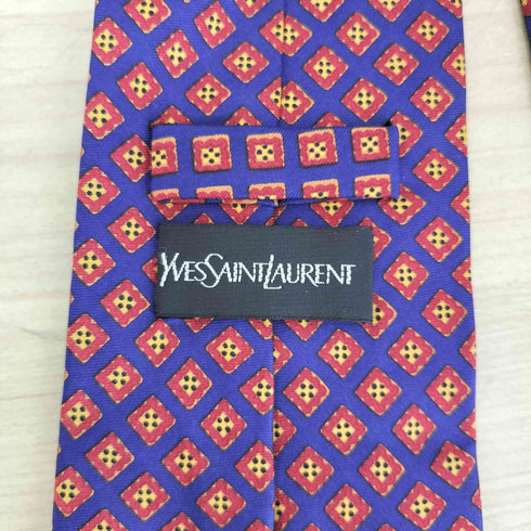 イヴサンローラン Yves Saint Laurent 総柄 シルク ネクタイ メンズ