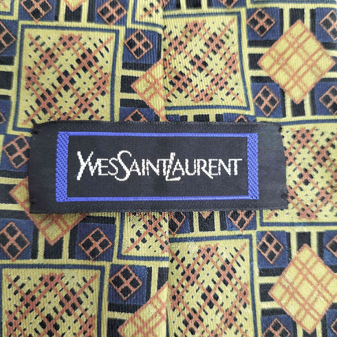 イヴサンローラン Yves Saint Laurent 総柄 コットン ネクタイ メンズ