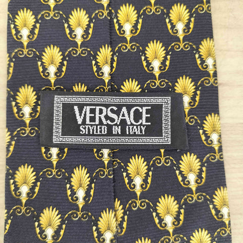 ヴェルサーチ VERSACE 総柄 シルクネクタイ メンズ