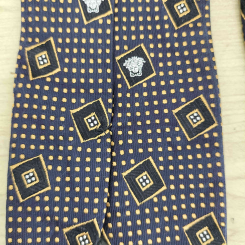 ヴェルサーチ VERSACE 総柄 メデューサ シルクネクタイ メンズ