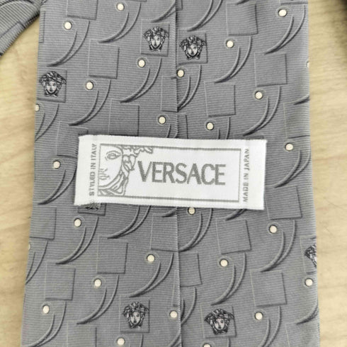 ヴェルサーチ VERSACE 総柄 メデューサ シルクネクタイ メンズ