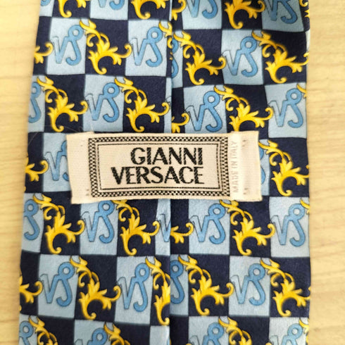 ジャンニヴェルサーチ GIANNI VERSACE 総柄 シルクネクタイ メンズ