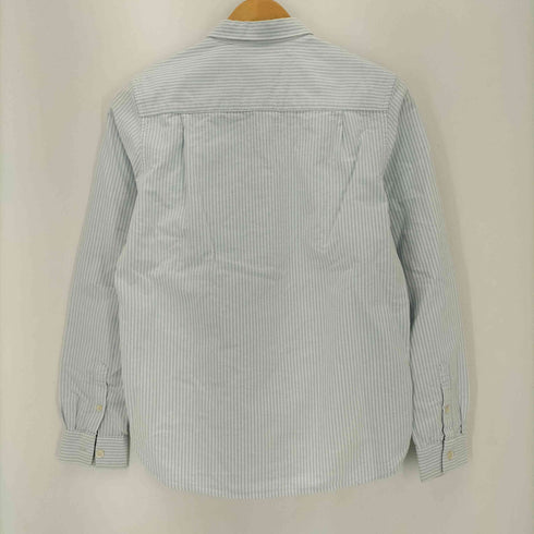 メゾンキツネ MAISON KITSUNE フロントロゴ刺繍 ストライプ柄 長袖シャツ レディース 34