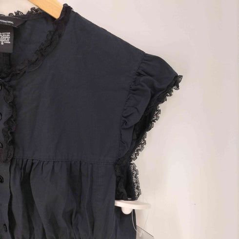 MODA INTERNATIONAL レースアップ フリル ブラウス Y2K ゴス レディース JPN:S