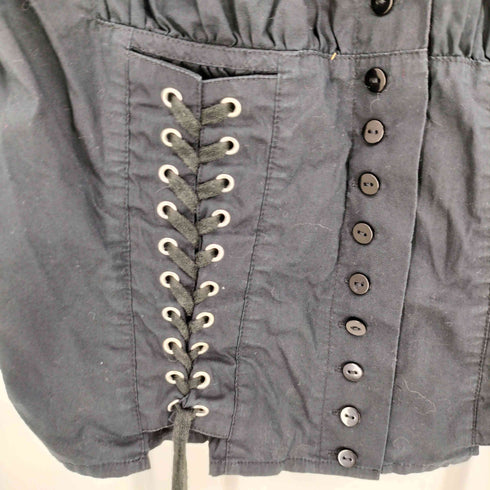 MODA INTERNATIONAL レースアップ フリル ブラウス Y2K ゴス レディース JPN:S