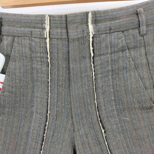コムデギャルソン COMME des GARCONS 00s 01SS ヘリンボーン 変形 ストライプスラックス レディース S