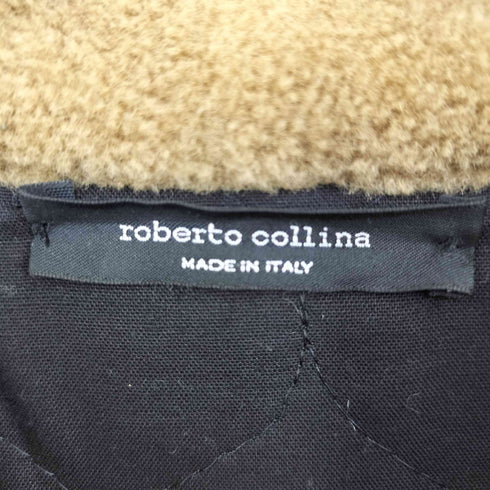 ロベルトコリーナ ROBERTO COLLINA 襟 ボア切替 ウール ナイロン フラップポケット ダブルジップアップ ジャケット メンズ 48