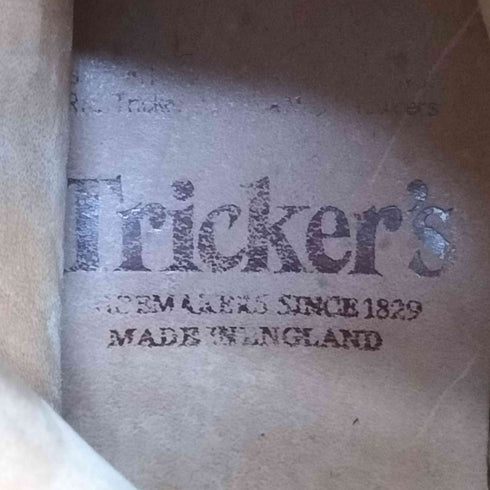 トリッカーズ Trickers グッドイヤーウェルト製法 バーニッシュドカーフ ウイングチップ レザー メダリオンロングブーツ カントリーブーツ レディース 4.4