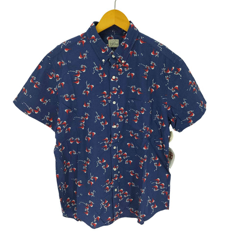 ジェイクルー J.CREW カジキ柄 ボタンダウン半袖シャツ メンズ import:L