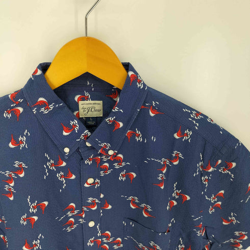 ジェイクルー J.CREW カジキ柄 ボタンダウン半袖シャツ メンズ import:L