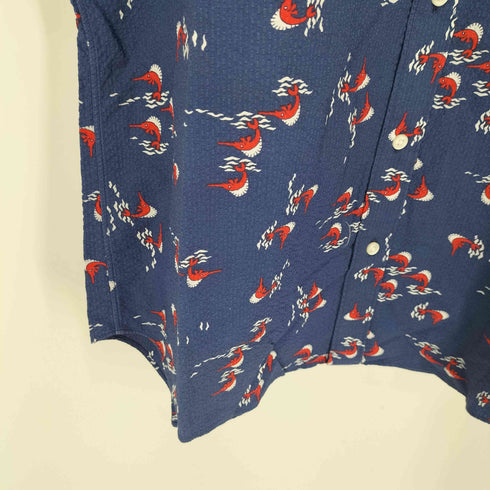 ジェイクルー J.CREW カジキ柄 ボタンダウン半袖シャツ メンズ import:L