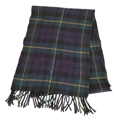 ポロラルフローレン POLO RALPH LAUREN MADE IN SCOTLAND スコットランド製 ポニー刺繍 チェック ウール マフラー メンズ