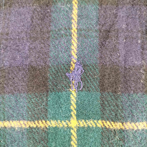 ポロラルフローレン POLO RALPH LAUREN MADE IN SCOTLAND スコットランド製 ポニー刺繍 チェック ウール マフラー メンズ