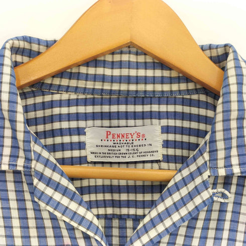 ペニーズ PENNEYS 60S ボックスシルエット チェック オープンカラー S/S シャツ メンズ 15 1/2