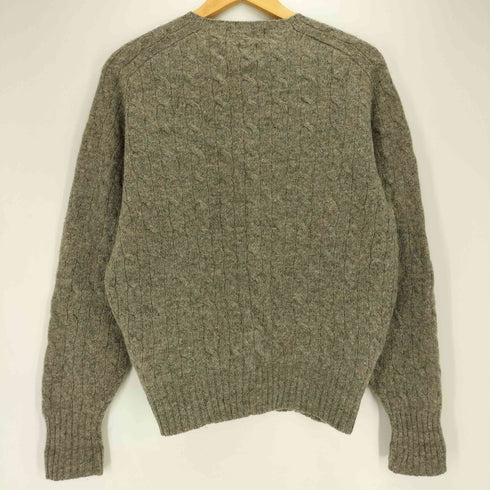 ポロバイラルフローレン Polo by RALPH LAUREN 100%ウール ケーブル編み メランジ クルーネック L/S 長袖 ニット メンズ import:M