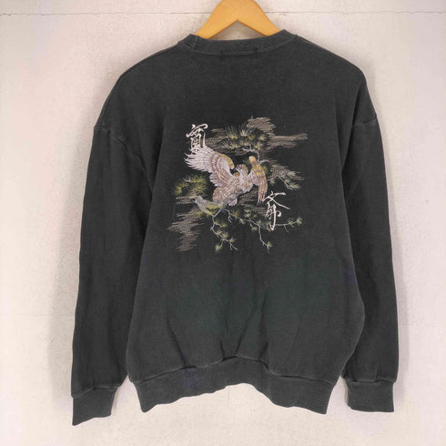 カンサイヤマモト KANSAI YAMAMOTO Japanese pattern 和柄 鷹 両面刺繍 クルーネック スウェット メンズ