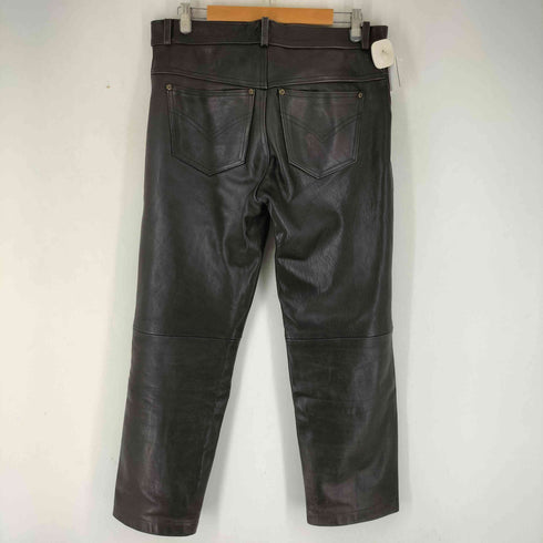 Real Leather ボタンフライ レザーパンツ メンズ UK:34-35