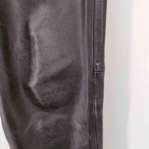Real Leather ボタンフライ レザーパンツ メンズ UK:34-35