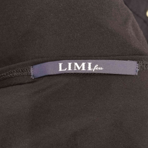 リミフゥ LIMI feu ドット切替 レースアップ ドレープネック ノースリーブワンピース レディース JPN:S