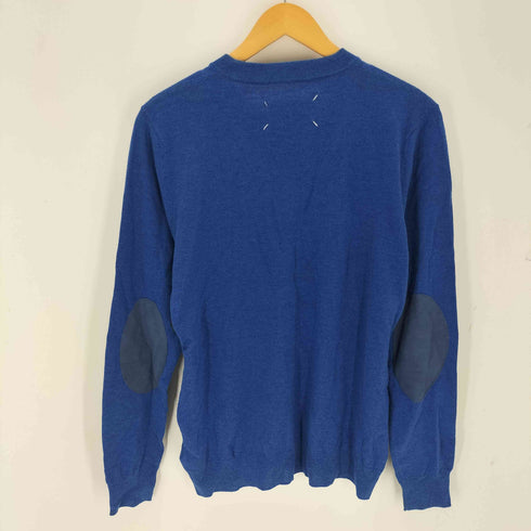 メゾンマルジェラ Maison Margiela ラムレザー エルボーパッチ Vネック ニット セーター レディース M