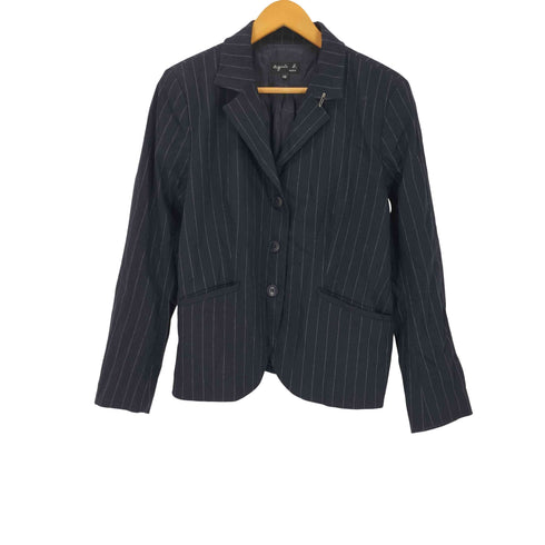 アニエスベー agnes b. PARIS ストライプ 3B テーラードジャケット レディース 42