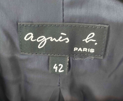 アニエスベー agnes b. PARIS ストライプ 3B テーラードジャケット レディース 42