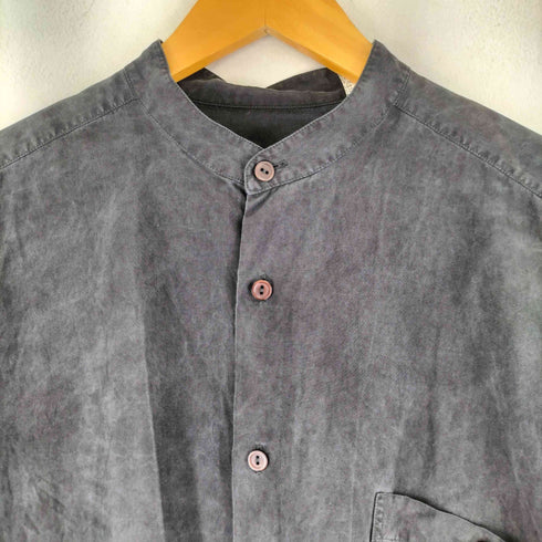 burma bibas シルク ノーカラーシャツ メンズ import:M