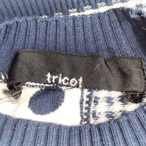 トリココムデギャルソン tricot COMME des GARCONS 00S ドット柄 チェック柄 切替デザイン ニット レディース