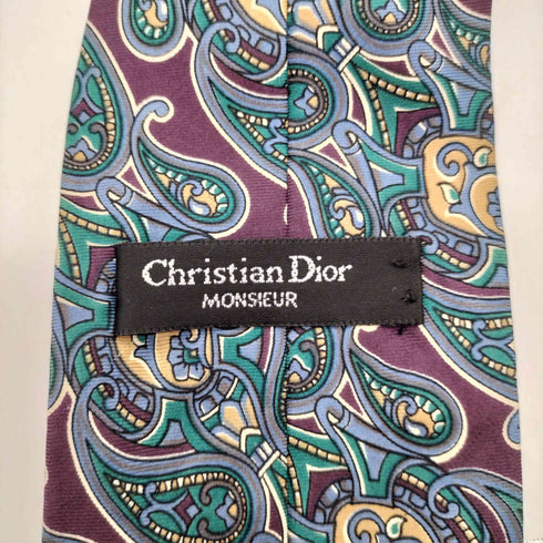 クリスチャンディオール Christian Dior MONSIEUR USA製 ペイズリー柄 シルク ネクタイ メンズ