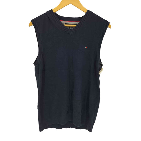 トミーヒルフィガー TOMMY HILFIGER ロゴ 刺繍 ニット ベスト メンズ JPN:S
